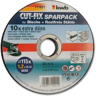 KWB - Accessoires pour Meuleuse - 10 Disques de Coupe 125mm - Publicité KWB - Accessoires pour Meuleuse - 10 Disques de Coupe 125mm - Publicité