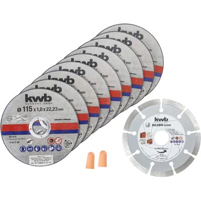 Kwb 712031 Set di Dischi da Taglio Acciaio Inox - 115mm, 10 pezzi Kwb 712031 Set di Dischi da Taglio Acciaio Inox - 115mm, 10 pezzi