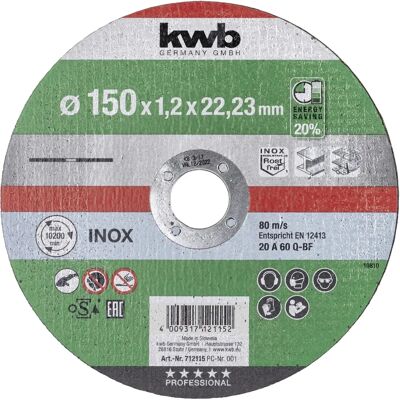 Kwb 712115 Chrom-Nickel-Stahl Trennscheibe - 150mm Kwb 712115 Chrom-Nickel-Stahl Trennscheibe - 150mm