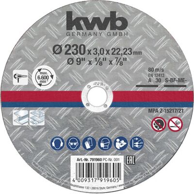 Kwb 791993 Winkelschleifer Zubehör - Metallschneidscheibe Kwb 791993 Winkelschleifer Zubehör - Metallschneidscheibe
