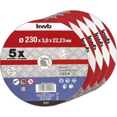 Disco de corte para metal kwb 791995 - 230 mm - 5 piezas Disco de corte para metal kwb 791995 - 230 mm - 5 piezas