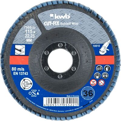 Disco abrasivo KWB 125mm - Metallo, 60 G, Nero/Blu Disco abrasivo KWB 125mm - Metallo, 60 G, Nero/Blu