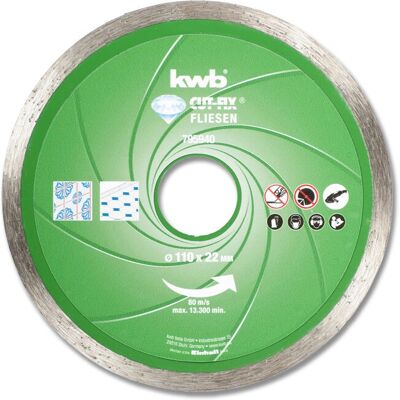 Lame de scie circulaire KWB - 110mm - Pour carrelages et travertin - Publicité Lame de scie circulaire KWB - 110mm - Pour carrelages et travertin - Publicité