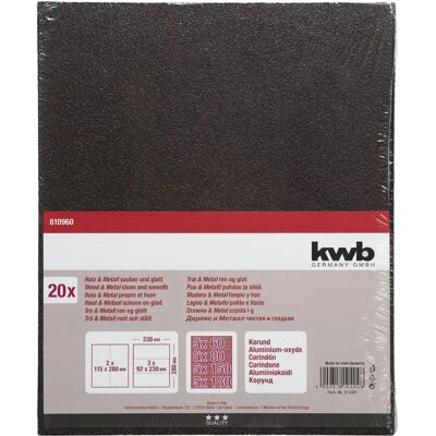 KWB 812319 Schleifpapier-Set - Körnung 60, 80, 150, 180 - Holz & Metall KWB 812319 Schleifpapier-Set - Körnung 60, 80, 150, 180 - Holz & Metall