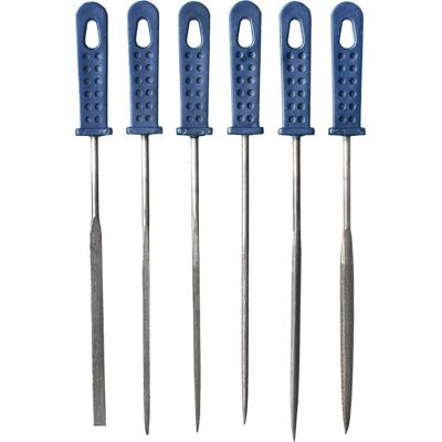 KWB 926000 Filset - Set med 6 filer med plasthandtag, former: halvrund, triangulär, kvadrat, rund och platt - Filset KWB 926000 Filset - Set med 6 filer med plasthandtag, former: halvrund, triangulär, kvadrat, rund och platt - Filset