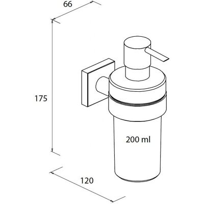Distributeur de savon liquide Bravat Quaruna - Anneau amortisseur en plastique - 200 ml - Publicité Distributeur de savon liquide Bravat Quaruna - Anneau amortisseur en plastique - 200 ml - Publicité