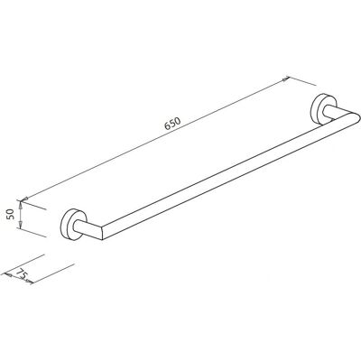 Bravat Varuna Badetuchstange 65 cm eckig - Handtuchstange Bravat Varuna Badetuchstange 65 cm eckig - Handtuchstange
