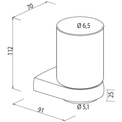 Villeroy & Boch Metasoft Glashalter mit klarem Glas Ø 6,5 cm Villeroy & Boch Metasoft Glashalter mit klarem Glas Ø 6,5 cm