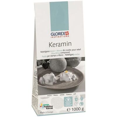 GLOREX Keramin - 1kg Blanc - Modelage - Publicité GLOREX Keramin - 1kg Blanc - Modelage - Publicité