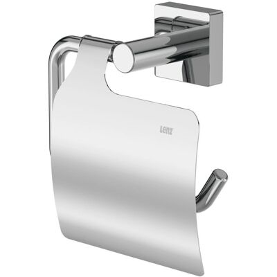 Soporte de papel higiénico LENZ RAIN - Montaje en pared, metal, cromo, 14cm con tapa Soporte de papel higiénico LENZ RAIN - Montaje en pared, metal, cromo, 14cm con tapa