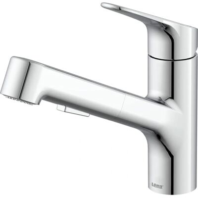 Robinet de cuisine LENZ KOA - Laiton, gris (chrome), avec douchette extractible - Publicité Robinet de cuisine LENZ KOA - Laiton, gris (chrome), avec douchette extractible - Publicité