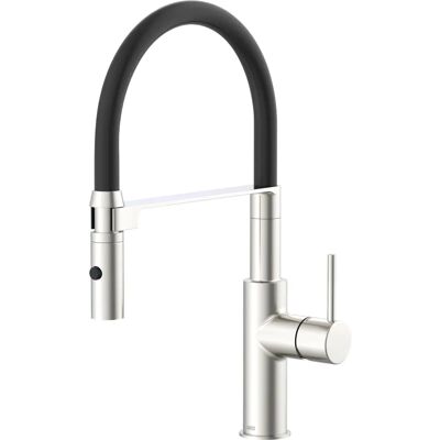 Grifo de Cocina LENZ NALU - Giratorio, Negro y Níquel - Mezclador para Fregadero Grifo de Cocina LENZ NALU - Giratorio, Negro y Níquel - Mezclador para Fregadero