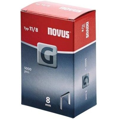 Agrafes Novus - 8x10.6mm - Fil plat - Type 11 - Publicité Agrafes Novus - 8x10.6mm - Fil plat - Type 11 - Publicité