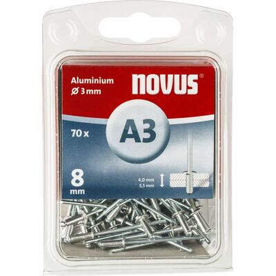 Novus Office 110055306 Rivet aveugle - 3mm x 8mm Aluminium 70 pcs - Publicité Novus Office 110055306 Rivet aveugle - 3mm x 8mm Aluminium 70 pcs - Publicité