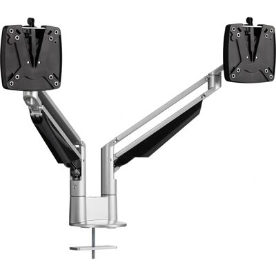 Novus Silber Doppel-Monitorarm - Unterstützt 19-27 Zoll Bildschirme Novus Silber Doppel-Monitorarm - Unterstützt 19-27 Zoll Bildschirme