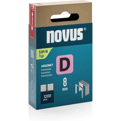 Novus - Agrafes à fil plat - Type 53 F 1200 pcs - 8x11.3mm - Publicité Novus - Agrafes à fil plat - Type 53 F 1200 pcs - 8x11.3mm - Publicité