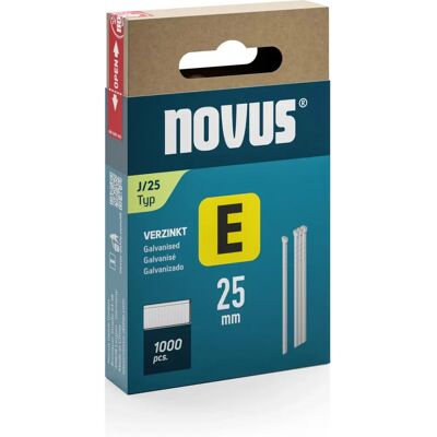 Novus Tools 044-0091 Galvanized Steel J-Type Nails 25mm 1000 pcs Novus Tools 044-0091 Galvanized Steel J-Type Nails 25mm 1000 pcs
