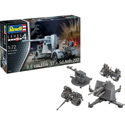 Revell Modelbouwset - 8,8cm Flak 37 + Sd.Anh.202 Revell Modelbouwset - 8,8cm Flak 37 + Sd.Anh.202