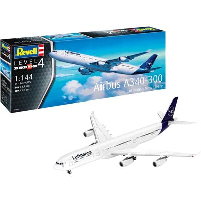 Revell Airbus A340-300 Modellbyggsats - Lufthansa 1/144 Revell Airbus A340-300 Modellbyggsats - Lufthansa 1/144