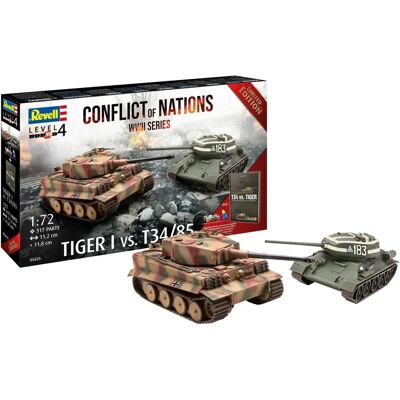 Revell T-34/85 Tiger I Military Model Kit - Conflict of Natio... Revell T-34/85 Tiger I Military Model Kit - Conflict of Natio...