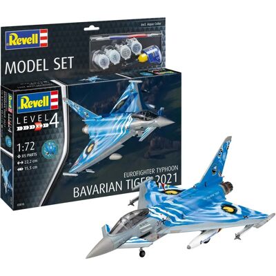 Revell Zestaw Model Eurofighter Typhoon Bavarian Tiger - 1:72 - 85 Elementów Revell Zestaw Model Eurofighter Typhoon Bavarian Tiger - 1:72 - 85 Elementów