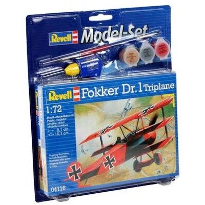 Revell Fokker DR.1 Triplane - Modellbausatz - 1:72 - Rot - Flugzeug Revell Fokker DR.1 Triplane - Modellbausatz - 1:72 - Rot - Flugzeug