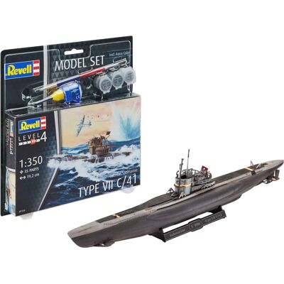 Revell Modellbausatz - Deutsches U-Boot Typ VII C / 41 - Schiffmodell - 1:350 Revell Modellbausatz - Deutsches U-Boot Typ VII C / 41 - Schiffmodell - 1:350