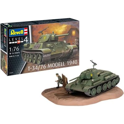 Revell Merk T-34/76 Model 1940 Militaire Kit - 1:76 Schaal Revell Merk T-34/76 Model 1940 Militaire Kit - 1:76 Schaal