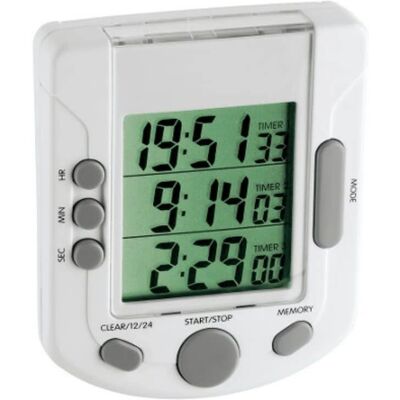 TFA Dostmann Minuteur Triplex - Chronomètre Numérique 3 Canaux, 19h 59m 59s TFA Dostmann Minuteur Triplex - Chronomètre Numérique 3 Canaux, 19h 59m 59s