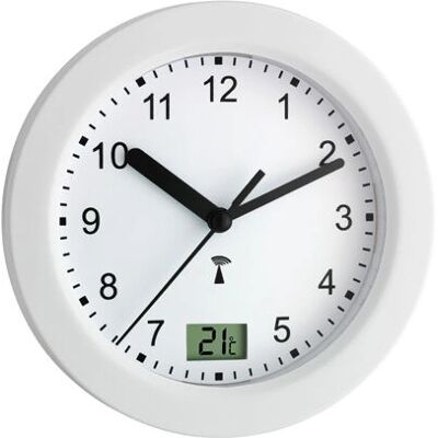 TFA-Dostmann 60.3501 Wand/ Uhr Weiß - Badezimmer Radio Uhr mit Hochpräzision & Temperatur TFA-Dostmann 60.3501 Wand/ Uhr Weiß - Badezimmer Radio Uhr mit Hochpräzision & Temperatur