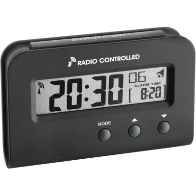 TFA-Dostmann 60.2513.01 Despertador digital controlado por rádio preto TFA-Dostmann 60.2513.01 Despertador digital controlado por rádio preto