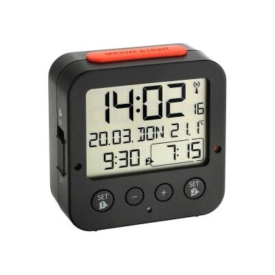 Väckarklocka TFA 60.2528.01 - Radio Styrrd, Digital, Svart Väckarklocka TFA 60.2528.01 - Radio Styrrd, Digital, Svart