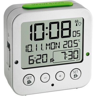 TFA Dostmann 60.2528.54 Alarm Clock - Radio-Controlled Silver TFA Dostmann 60.2528.54 Alarm Clock - Radio-Controlled Silver