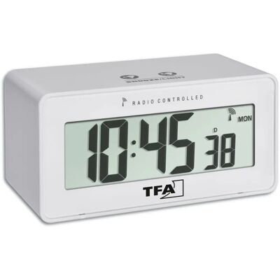 TFA-Dostmann 60.2544.02 Alarm Clock - Digital, White, Radio-controlled TFA-Dostmann 60.2544.02 Alarm Clock - Digital, White, Radio-controlled