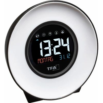 TFA Dostmann White Mood Light Quartz Alarm Clock - Alarm Clock TFA Dostmann White Mood Light Quartz Alarm Clock - Alarm Clock