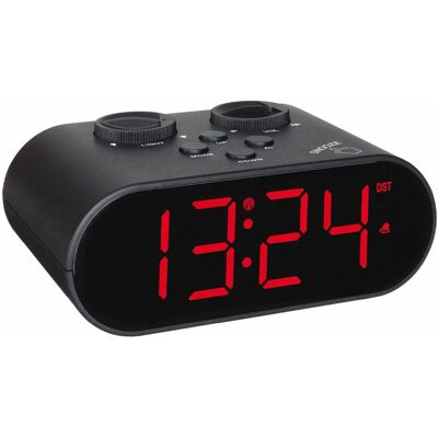 Despertador TFA Dostmann Ellypse - Controlado por rádio, Carregamento USB, Grande display LED Despertador TFA Dostmann Ellypse - Controlado por rádio, Carregamento USB, Grande display LED