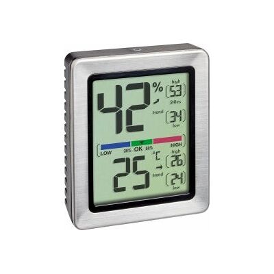 TFA Dostmann Zilveren Binnenhuis Hygrometer & Temperatuursensor - Weerstations Accessoire TFA Dostmann Zilveren Binnenhuis Hygrometer & Temperatuursensor - Weerstations Accessoire