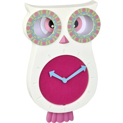 TFA-Dostmann 60.3052.02 owl wall clock - Silent, pink felt, child-friendly design TFA-Dostmann 60.3052.02 owl wall clock - Silent, pink felt, child-friendly design