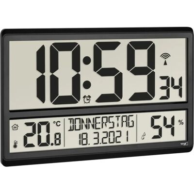 TFA Dostmann 60.4520.01 Funkuhr mit großem Display & Raumklima TFA Dostmann 60.4520.01 Funkuhr mit großem Display & Raumklima