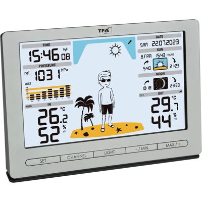 Estación meteorológica inalámbrica TFA Dostmann Meteo Jack Plateada - Temperatura y humedad interior y exterior Estación meteorológica inalámbrica TFA Dostmann Meteo Jack Plateada - Temperatura y humedad interior y exterior