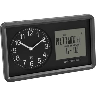 TFA Dostmann 60.3552.01 Radio-gestuurde klok - Analoge met kalender & wekker TFA Dostmann 60.3552.01 Radio-gestuurde klok - Analoge met kalender & wekker