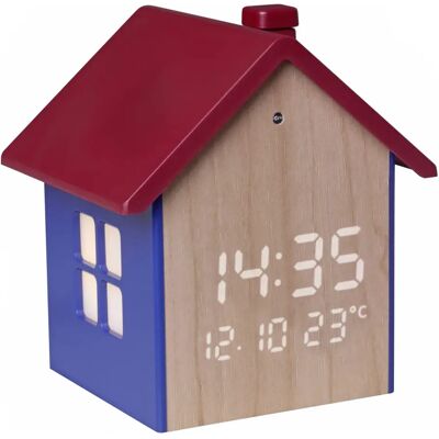TFA Dostmann 60.2046.06 Wecker - Houten Huisje - Paars, Rood, Blauw TFA Dostmann 60.2046.06 Wecker - Houten Huisje - Paars, Rood, Blauw