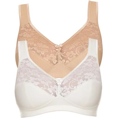 Susa Katoenen BH Duo - Stevige, Naadloos, Ivoor & Beige - Ondergoed, Lingerie Susa Katoenen BH Duo - Stevige, Naadloos, Ivoor & Beige - Ondergoed, Lingerie