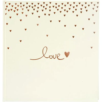 Album fotografico Beige Raining Hearts Goldbuch - 60 fogli - Rilegatura a custodia Album fotografico Beige Raining Hearts Goldbuch - 60 fogli - Rilegatura a custodia