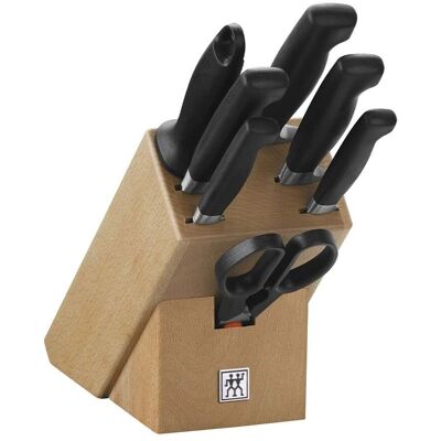 ZWILLING Four Star Knife Set - Stainless Steel, Light Brown ZWILLING Four Star Knife Set - Stainless Steel, Light Brown