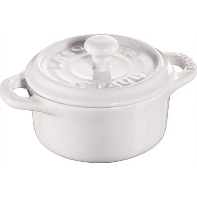 Staub Mini Cocotte - 10 cm, Hvit, Keramikk, Til Ovn & Mikrobølgeovn Staub Mini Cocotte - 10 cm, Hvit, Keramikk, Til Ovn & Mikrobølgeovn