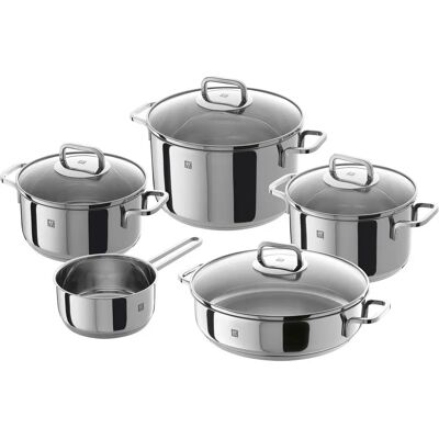Zwilling Quadro 5-delige roestvrijstalen kookset - Zilver Zwilling Quadro 5-delige roestvrijstalen kookset - Zilver