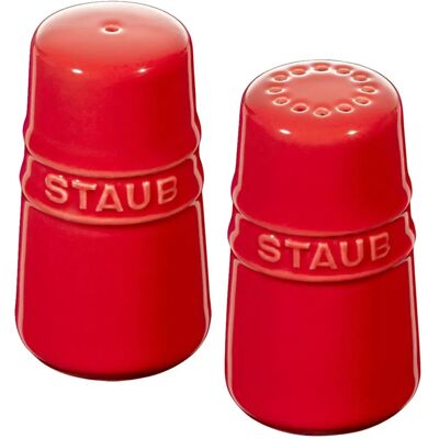 Set de Saler et Poivrière en Céramique Cerise Staub - Publicité Set de Saler et Poivrière en Céramique Cerise Staub - Publicité