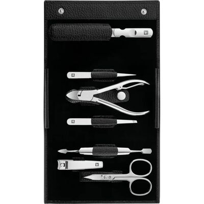 Set da viaggio Zwilling Classic Inox – 7 pezzi con astuccio in pelle nera Set da viaggio Zwilling Classic Inox – 7 pezzi con astuccio in pelle nera