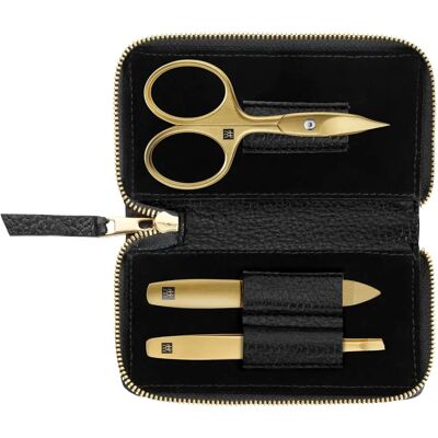 Zwilling Twinox Gold Edition Maniküre-Set - Schwarzes Lederetui - 3 Teile - Maniküre-Set Zwilling Twinox Gold Edition Maniküre-Set - Schwarzes Lederetui - 3 Teile - Maniküre-Set